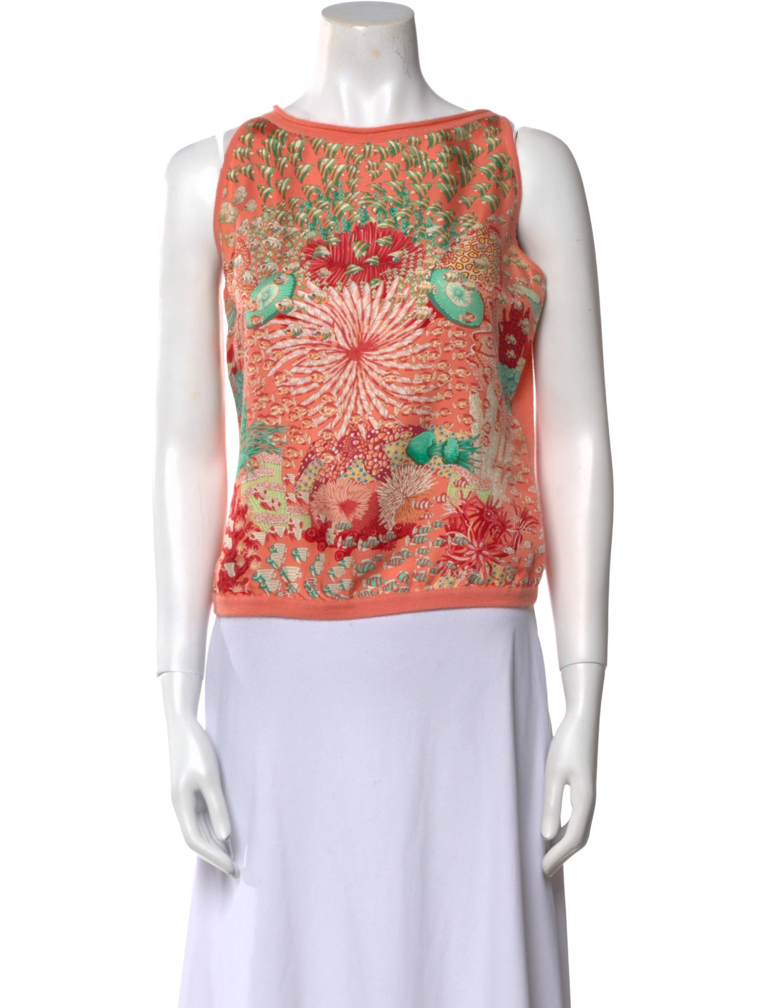 Hermès Silk Floral Print Crop Top